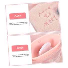 PACKOVE Plush Hand Warmer Hot Water Bag with Cover Reusable Mini Injection Heat Pack for Hands Soft Cartoon Design in Random Yellow Pink Brown and Washable for Random Color