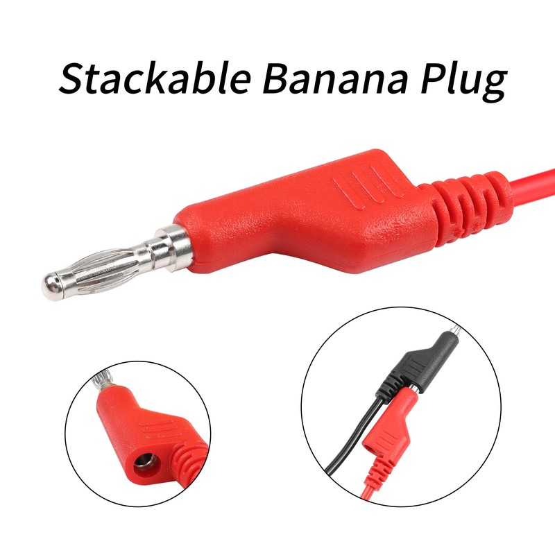 YACSEJAO BNC Test Leads 4.2FT/1.3M BNC to 4mm Stackable Banana