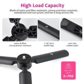 Akeipho Mini Tabletop Tripod for Gimbal/DSLRs, Desktop Tripod Stand Handle Grip for DJI Ronin S/SC, Zhiyun Weebill S/Smooth, Osmo Mobile with Extended 1/4" Screw Holes