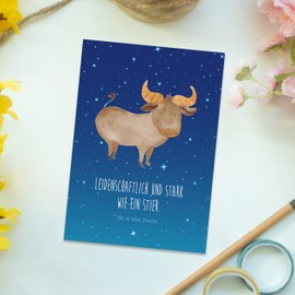 Mr. & Mrs. Panda Postcard Zodiac Sign Taurus Gift Birthday April Postcards Ascendant Gift April Cow Zodiac Sign