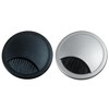 2" Plastic Brush Desk Grommet - Black (3 Pack)