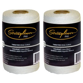 Stringliner 12493 Cotton Mason’s Line Replacement Roll - Twisted Cotton Line -White 540'. (2 Pack)