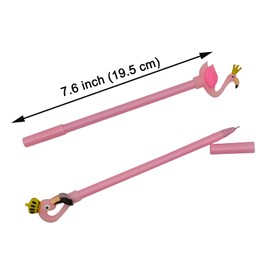 Maydahui 8PCS Flamingo Rollerball Pen Cute Cartoon Animal Pens Pretty Crown Design Black Gel Ink for Party Favors Office School Student Supplies