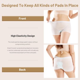 PADRAM Mesh Underwear Postpartum 6 Pack Washable Mesh Panties Postpartum C Section Hospital Mesh Underwear for Post C-Section Mesh Surgical Underwear