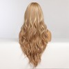 Synthetic Wig Brown Curly Wavy Wig Long Hairpiece
