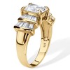 PalmBeach Jewelry Yellow Gold-Plated or Platinum-Plated Sterling Silver Emerald Cut