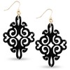 ZENZII Acrylic Resin Twirling Drop Earrings for Women (Black)