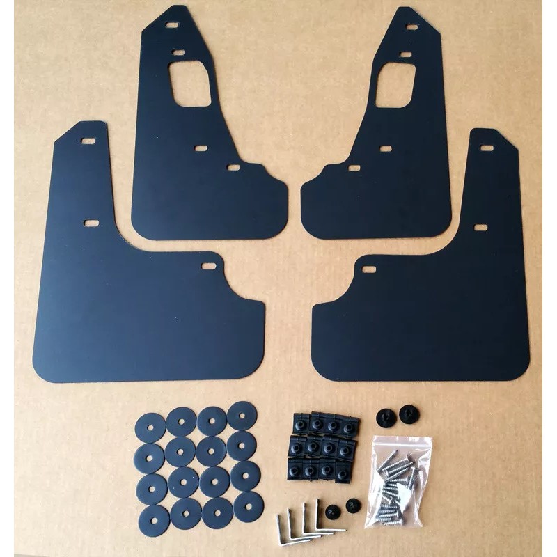 StreetRays 08-15 Mitsubishi EVO X Mud Flaps Set BLACK w/