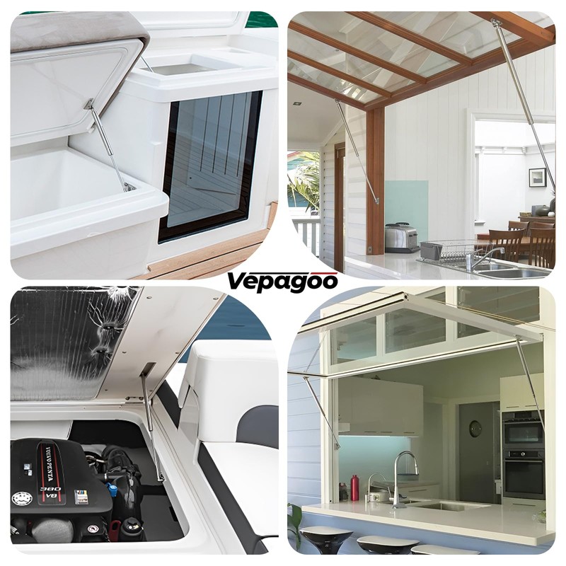 Vepagoo Stainless Steel 20Inch 150Lb/667N Gas Struts with Brackets