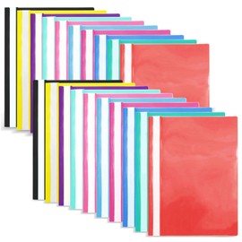 20PCS A4 Project Folders, Plastic File Folders, Display Folders with Clear Cover, Presentation Project Folders A4 Document Organiser Holder Case for Office School