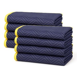 PackRite Moving Blankets 72" x 40" Quilted Heavy Duty Furniture Pads Packing Blankets, 8 Pack