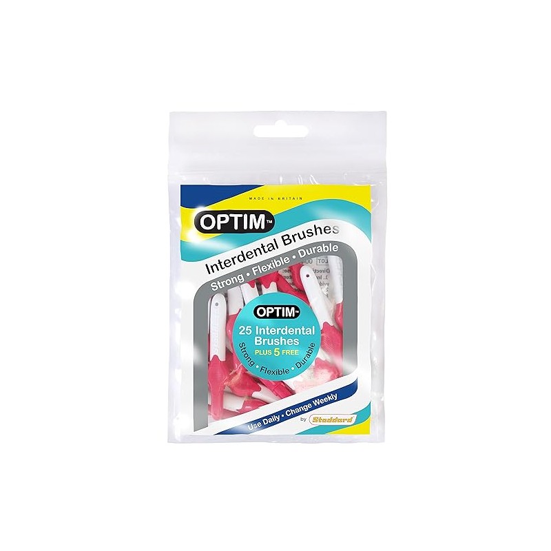 OPTIM 0.4mm Pink Standard Interdental Brush - Pack of 25