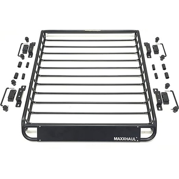 MaxxHaul 70115 46" x 36" x 4-1/2" Roof Rack Rooftop Cargo Carrier Steel Basket, Car Top Luggage Holder for SUV and Pick Up Trucks - 150 lb. Capacity