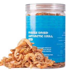yizeril Freeze Dried Krill Fish Food - High Protein Jumbos Antarctic Krill 100% Natural Aquarium Food for Freshwater and Marine Aquarium Fish Arowana Cichlids Koi Betta (5.3oz)