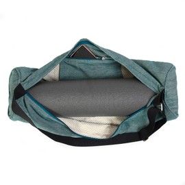 Yoga Studio Teal Organic Cotton Two Tone Yoga Mat Bag with Adjustable Shoulder Strap and Bag