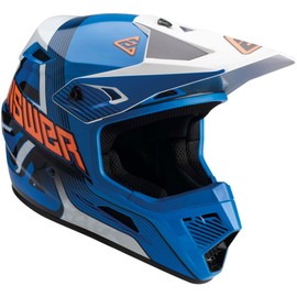 Answer Racing 447773 A23 AR1 Vendetta Helmet: Blue/White/Hyper Orange, Youth M