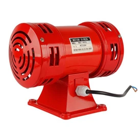 Base Mount Air Raid Siren, 120dB Electric Emergency Safety Alarm, Motor Driven Metal Air Horn, Continuous Loud Tornado Alarm 110V