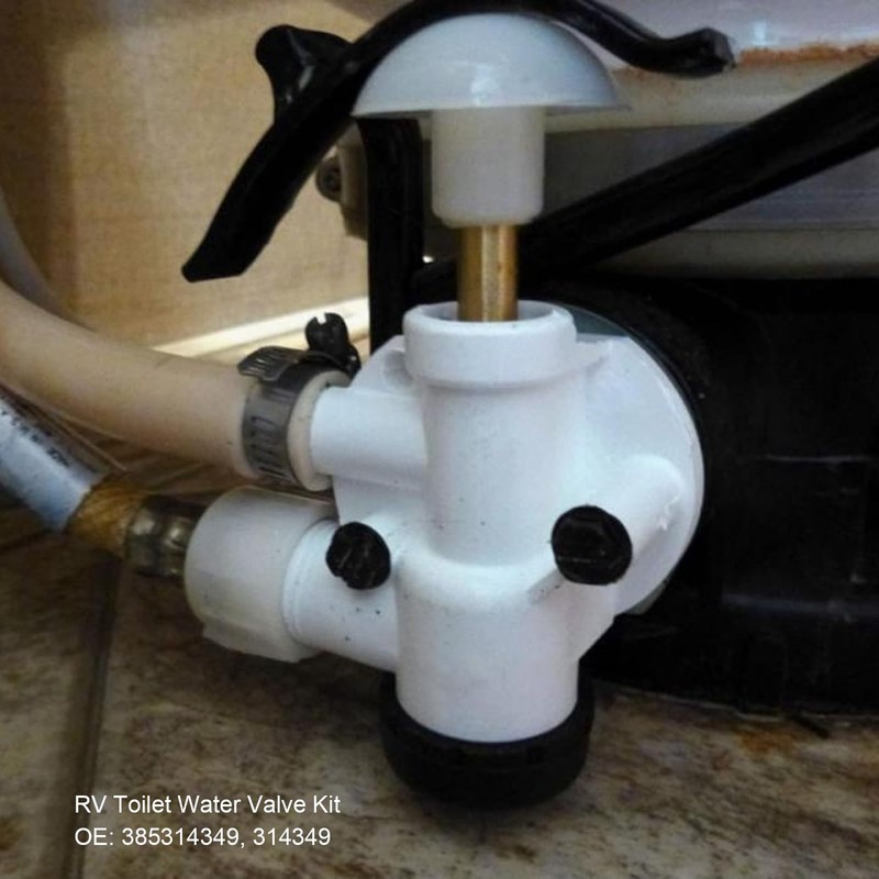 RV Toilet Water Valve Assembly, Plastic Stable Toilet Valve Kit