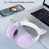 Unbranded Wireless Cat Ear Bluetooth Gaming Headphones with Detachable Microphone