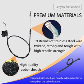 ZanFyxil 501188801 Throttle Control Cable for Hus-qvarna LC221A LC221R L221AK, Poulan PR675AWD PR625RWD, RedMax Lawn Mower - Dual MZR Replacement Part