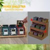Tea Bag Storage Organizer, Natural Wood and Clear Acrylic, 4-Section