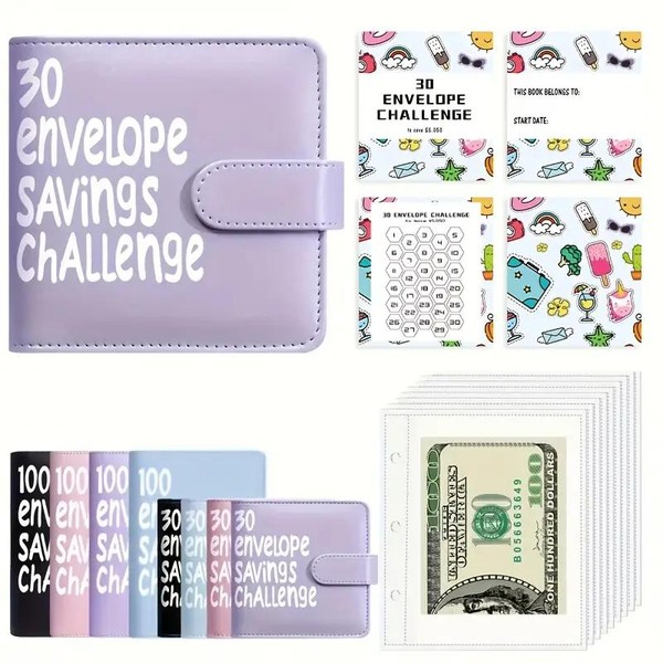 „ÄêFaddish„Äë100 envelope savings books + unlimited writing pencils for easy