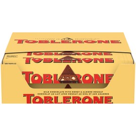 TOBLERONE Milk Chocolate Bar with Honey and Almond Nougat, Bulk Chocolate, 20 - 3.52 oz Bars