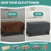 MAXIJIN Velvet Ottoman Slipcover Oversized Stretch Square Rectangle Footstool Slipcover