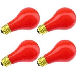 Specialty/Novelty 25A/R, 25 Watt, 120 Volt, Medium Base, A19, Ceramic Red Light Bulb (4 Pack)