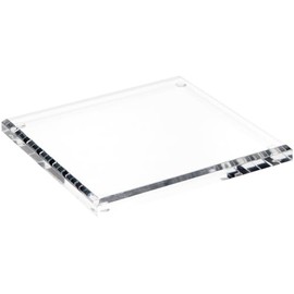 Plymor Brand Clear Acrylic Square Beveled Display Base, .5" H x 6" W x 6" D