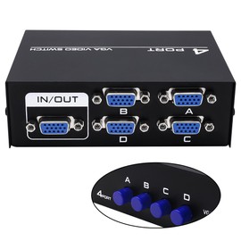 YARCHONN VGA Switch Box Adapter 4 in 1 Out VGA Switcher Selector