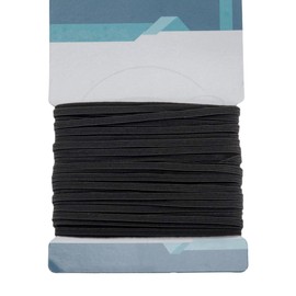 Trimming Shop 3mm Flat Elastic Band - 1/8 Inch Black Elastic Cord Wide Braided Stretch Strap Elastic String Rope for DIY Sewing Crafting, Dressmaking, Haberdashery and Clothing, Black, 1 Metre