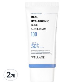 Partner_Reference Wellage Real Hyaluronic Blue Sun Cream SPF50+ PA++++ 50ml 2pcs / 웰라쥬 리얼 히알루로닉 블루 선크림 SPF50+ PA++++ 50ml 2개