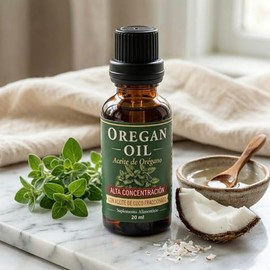 Oregan Oil 20 ml | Aceite de Orégano con Aceite de Coco | Alta Concentración de Carvacrol | Apoyo Inmunológico, Digestivo y Respiratorio | Suplemento 