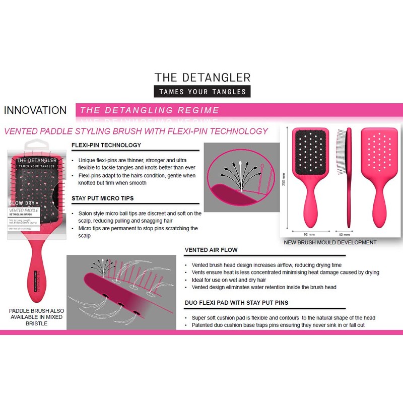 The Detangler Blow Dry Hair Brush Vented Melon