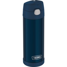 THERMOS FUNTAINER Stainless Steel Kids Bottle, 16 Ounce, Navy