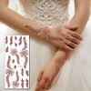 XMASIR 10 Sheets Brown Temporary Tattoo Sticker,Fake Arm Flower Temporary