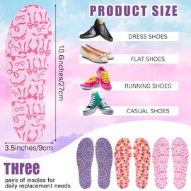 Velmitten 3 Pairs No Show Socks Sockless Shoe Liner Washable Barefoot Shoe Insoles No Slipping Inserts (Fresh Style)