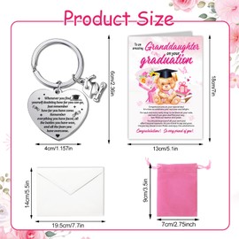 HOWAF Graduation Card Granddaughter, Congratulations Card Granddaughter Graduations Cards with Graduation Keyring, Graduations Gifts for Grandkids, Grads Presents for Her