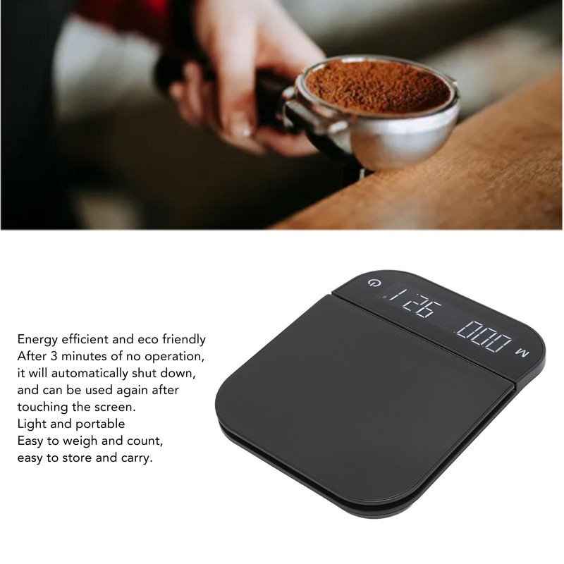 5kg/0.1g Coffee Scale 1200mAh Rechargeable Digital Coffee Scale 11lb Portable