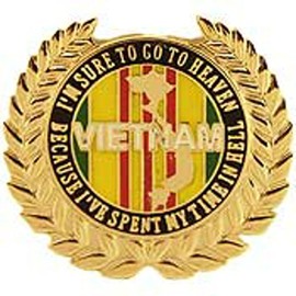 EE, Inc. I'm Sure to Go to Heaven Vietnam Pin Military Collectibles for Men Women