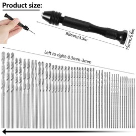 57 Pcs Pin Vise Precision Pin Vise Hand Drill with Twist Bits Set of 56pcs Professional Quality Swivel Head Pin Vise Hand Drill Rotary Tool with Mini Twist Drill Bits Set for Jewelry Wood