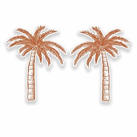 2 x 10cm Palm Tree Vinyl Sticker Laptop Campervan Car Surf Surfer Beach #9576 (8cm Wide x 10cm Tall)