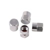 RockTrix - 4 Pieces - Silver Brass Valve Stem Caps