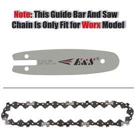 E & S 5 Inch Chainsaw Bar & Chain Combo 0.30" Pitch .043" Gauge 28 Drive Links, Semi-Chisel Chainsaw Chain for Worx WG324E WG324E.9 Model