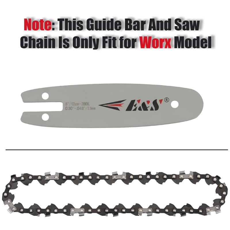 E & S 5 Inch Chainsaw Bar & Chain Combo
