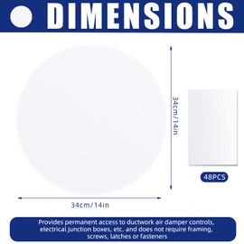 Sosation 6 Pcs Plastic Flat Blank Plate Wall Hole Cover Ceiling Cover Plate with 48 Pcs Double Faced Adhesive Tape for Ceilings or Wall(14 Inch)