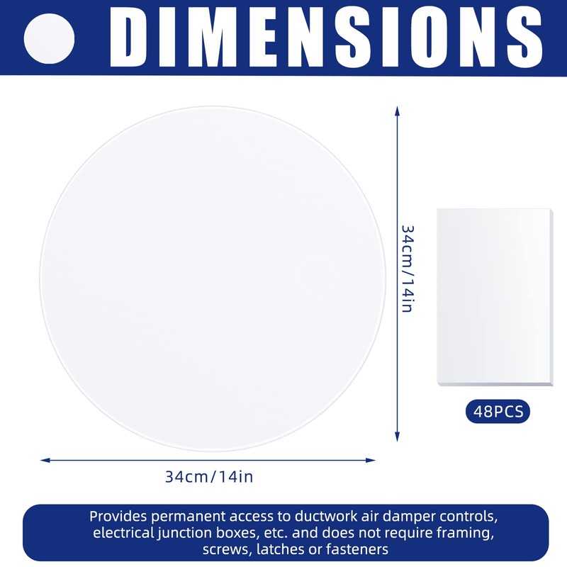Sosation 6 Pcs Plastic Flat Blank Plate Wall Hole Cover