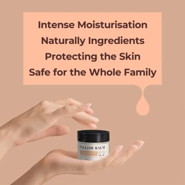Beef Tallow for Skin Care, Face and Body Moisturizer Cream, Unadulterated Honey and Grass Fed, Soothes Dryness, Repairs the Skin Barrier, 2 Oz