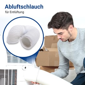 VIOKS Exhaust Hose, Air Conditioner, 5 Metres, Ventilation Hose, 100 mm, White, PVC, Exhaust Pipe, Cooker Hood, Air Conditioning Hose, Exhaust Hose, Dryer, Flex Hose for 100 Ducting Systems